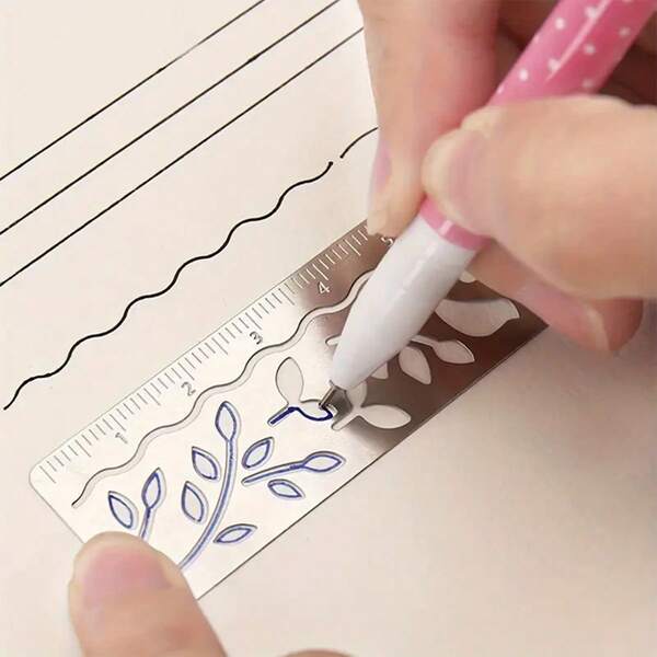 1pc Random Pattern Charming Hollow Bookmarks Set, With Carousel, Birdcage, Fish Tank And Hot Air Balloon Designs - Metal Ruler For Students And Crafters