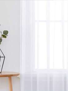 1pc Plain Color Sheer Tulle Curtain, Lightweight And Flowy, Semi-Blackout, Transparent But Not See-Through, Suitable For Balcony, Bedroom, Living Room Decoration