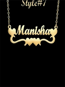 1 chiếc vòng cổ nữ nhiều kiểu dáng khác nhau bằng thép không gỉ vàng, trang trí ruy băng nhiều hình trái tim, tên, thời trang tối giản, trang sức thanh lịch, mặt dây chuyền tên tùy chỉnh riêng, phụ kiện đeo hàng ngày đa chức năng, mặt dây chuyền tên, trang sức chữ cái cá nhân hóa cho phụ nữ, quà tặng sinh nhật tự làm cho bạn bè, cặp đôi và gia đình, quà tặng cá nhân hóa (chỉ tùy chỉnh bằng tiếng Anh) - Nhiều màu - Xem 14