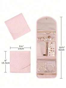 1 件便携式多功能珠宝收纳袋耳环项链耳环首饰收纳盒防尘折叠旅行珠宝袋首饰盒首饰架适用于戒指耳环项链手链首饰配件生日礼物妈妈礼物 - 彩色 - 查看 6