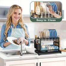 1 Set Of Bowl Racks, 2 Layers Of Dish Drying Racks, A Kitchen Detachable Bowl And Dish Storage And Drainage Rack, Is Detachable, It Includes A Double-Layer Utensil Rack, Cup Rack, Drainage Plate, Adhesive Plate Rack, Utensil Rack, Kitchen Accessories