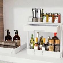 带抽屉的滚动实用推车，实用推车由多功能存储整理工具制成，适用于厨房、浴室、客厅、办公室、整理器和存储，3 层滚动推车，女孩大学宿舍必备品，办公桌整理器，粉色。户外装饰 - 白色3層附抽屜 - 查看 10