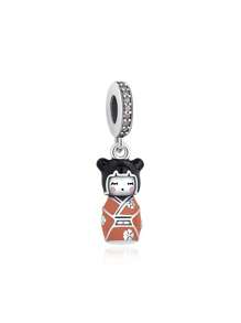 Silver-Plated And Zirconia-Crusted Chinese & Japanese Style Lucky Cat, Lion Dance & Daruma Beaded Pendant Suitable For DIY Bracelet, Necklace And Gifts For Festivals And Birthday - Beads - View 33
