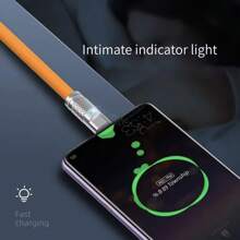 Liquid Silicone Type C V8 Lightning 120W Fast Charging USB Cable For IPhone  Pixel Bold Data Line - 黑色 - 查看 5