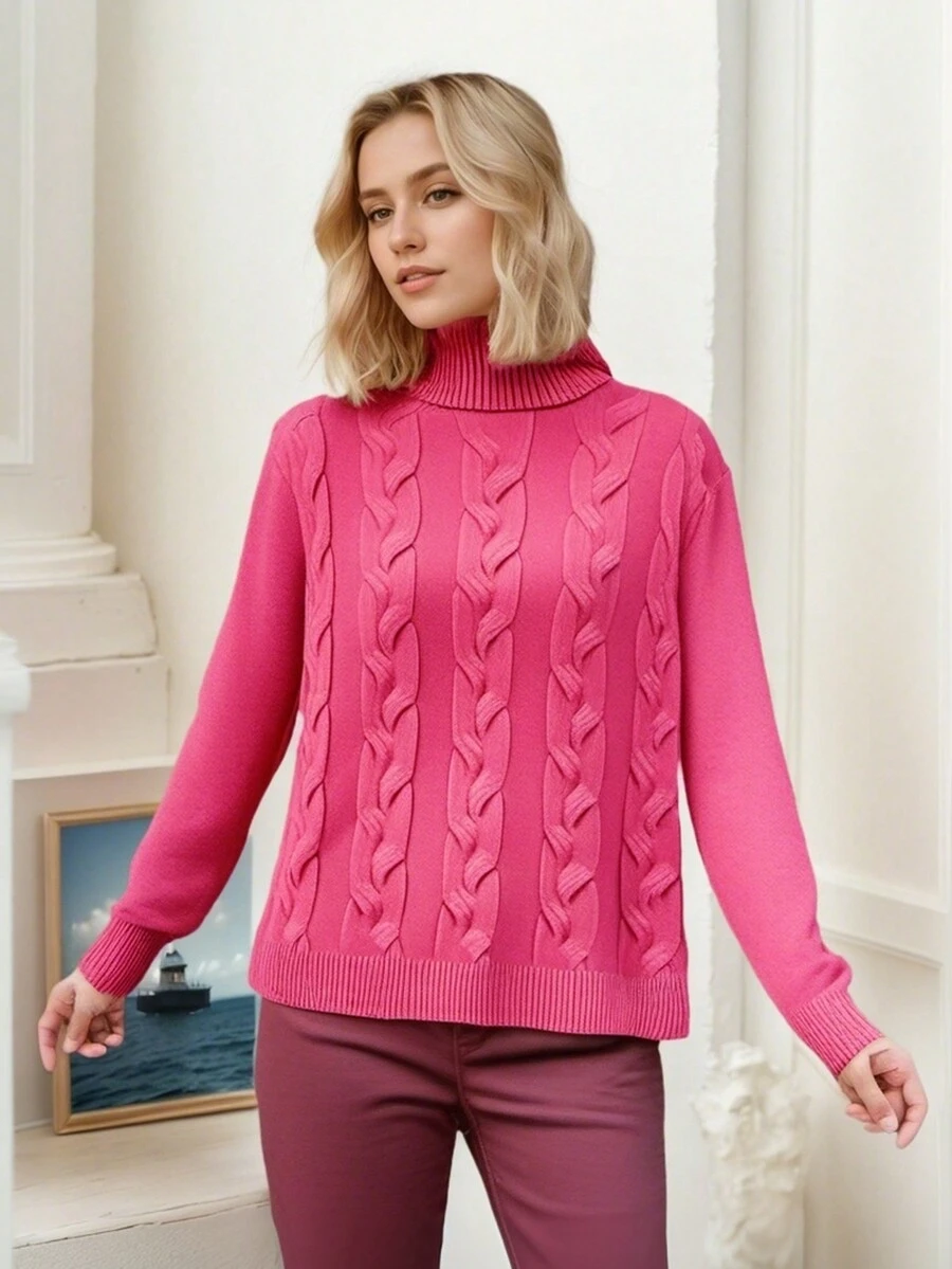 Toamnă și iarnă îngroșat cald prăjit aluat răsuciri Tricoturi pentru femei Senior Sense Lazy Wind pulover lejer