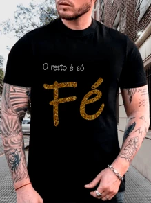 "The Rest Is Just Faith" Premium Casual Streetwear T-Shirt - Tumblr Style - 黑色 - 查看 1