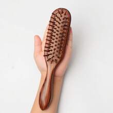 Pente de Massagem de Almofada de Ar de Sândalo da Moda, Pente de Madeira Pequeno e Compacto com Almofadamento de Bolsa de Ar, Cuidados Corporais para Viagem, Ar Livre, Esporte, Escritório, Escola, Grampos de Cabelo, Acessórios de Cabelo Coração Valentim Coração Valentim