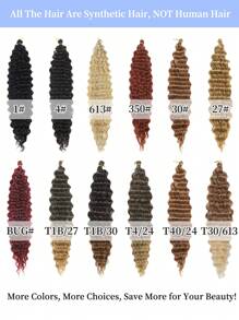 20/22/30 Inch Dark Brown Soft Ocean Wave Crochet Hair Deep Wave Twist Crochet Hair Extensions Curly Braiding Hair 1 Packs Long Wavy Water Wave Braids For Women Synthetic Crochet Braid Hair (20/22/30 Inch, 1B)