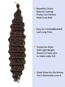 20/22/30 Inch Dark Brown Soft Ocean Wave Crochet Hair Deep Wave Twist Crochet Hair Extensions Curly Braiding Hair 1 Packs Long Wavy Water Wave Braids For Women Synthetic Crochet Braid Hair (20/22/30 Inch, 1B)