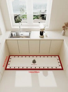 1 pieza Alfombra de cocina rectangular con tema de playa, antifatiga, antideslizante, resistente al agua, alfombra de cocina cómoda para estar de pie, a prueba de polvo, esterilla de entrada lavable, alfombra absorbente para baño, decoración de habitación - Multicolor - Ver 3
