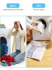 1PC/3PCS Zipper Mesh Laundry Bags, Honeycomb Laundry Washing Bag, Suitable For Clothing, Shirts, Bras, Socks, Pantyhose, Underwear, Travel Storage Bag