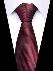 AlanKing 1pc Men's Dark Blue Plaid Striped Paisley Necktie Formal And Party Accessories For Men's Gift Men Necktie