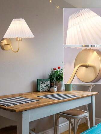 Lámpara de pared de tela E27/Lámpara de pared nórdica interior, de 220V. Elegante lámpara de pared de cabecera de un solo cabezal con pantalla de lino. Lámpara de pared montada, apta para dormitorios, salas de estar, hoteles