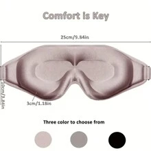 1 件 3D 丝绸眼罩，适合睡觉、夜间旅行、午睡，具有遮光功能，柔软舒适，适用于卧室、旅行、办公室、学校、返校用品 - 彩色 - 查看 2
