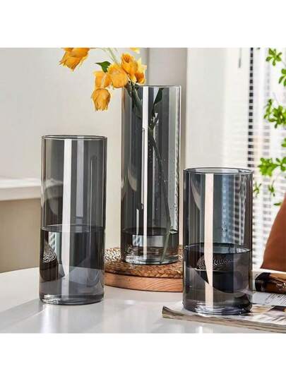 Acrylic Anti Drop Vase, Transparent Straight Tube, Multifunctional Creative Living Room Bedroom ation, Glass Vase/Basin/Aquarium, Large ation Birthday Graduation Home ations Flower Vase view 6