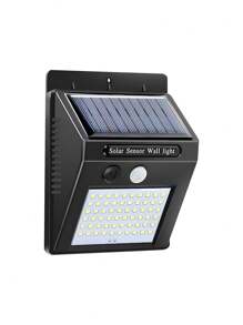 1/4 piezas Lámpara de pared solar de 60 LED, luz de acampada portátil impermeable de ABS a 6000K, con sensor de movimiento y 3 funciones inteligentes, compatible con batería de ión de litio 18650 para exteriores, jardín, garaje, camino, patio