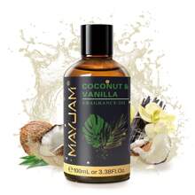 MAYJAM 1 瓶，100 毫升/3.38 液体盎司芳香疗法精油，适用于香薰机、加湿器、DIY 香水、肥皂和蜡烛制作、家居香氛油，有助于缓解睡眠压力，香味包括青柠、苹果和芒果。