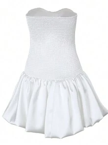 Đầm chữ A xếp ly ôm sát, thanh lịch, gợi cảm, thời trang thu đông 2024 dành cho nữ YJ24422 màu trắng, thích hợp cho tiệc mùa hè. - trắng - Xem 4