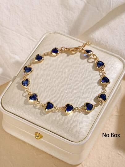 1 pieza Pulsera con forma de corazón con cuentas de cristal de colores, estilo pequeño y fresco (sin caja), para San Valentín, Mamá, Madre, Día de la Madre, regalo