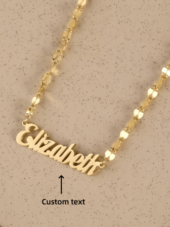 1pc Gold Rose Gold Custom Personalized Name Necklace With Lip Chain Custom Name Necklace Handmade Jewelry Personalized Gift For Mom Valentine Gift For Girlfriend Gift Birthday Gift Christmas Gift,Gold,Stylish,Colorful,Vintage,Unisex,Hipster,Simple,Casual,Custom,Personalized,Unique,Ideal Gifts For Him,Ideal Gifts For Her,Her,Boyfriend,Girlfriend,Dad,Mom,Family,Friends,For Anniversaries,For Birthdays,For Graduation,For Prom,For Party,Jewelry Women,Elegant Outfit