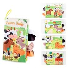Infant Toddler Early Learning Animal Tail Cloth Book, Ocean Animal Hand Cloth Book, Farm & Forest Animal Cloth Book Toy