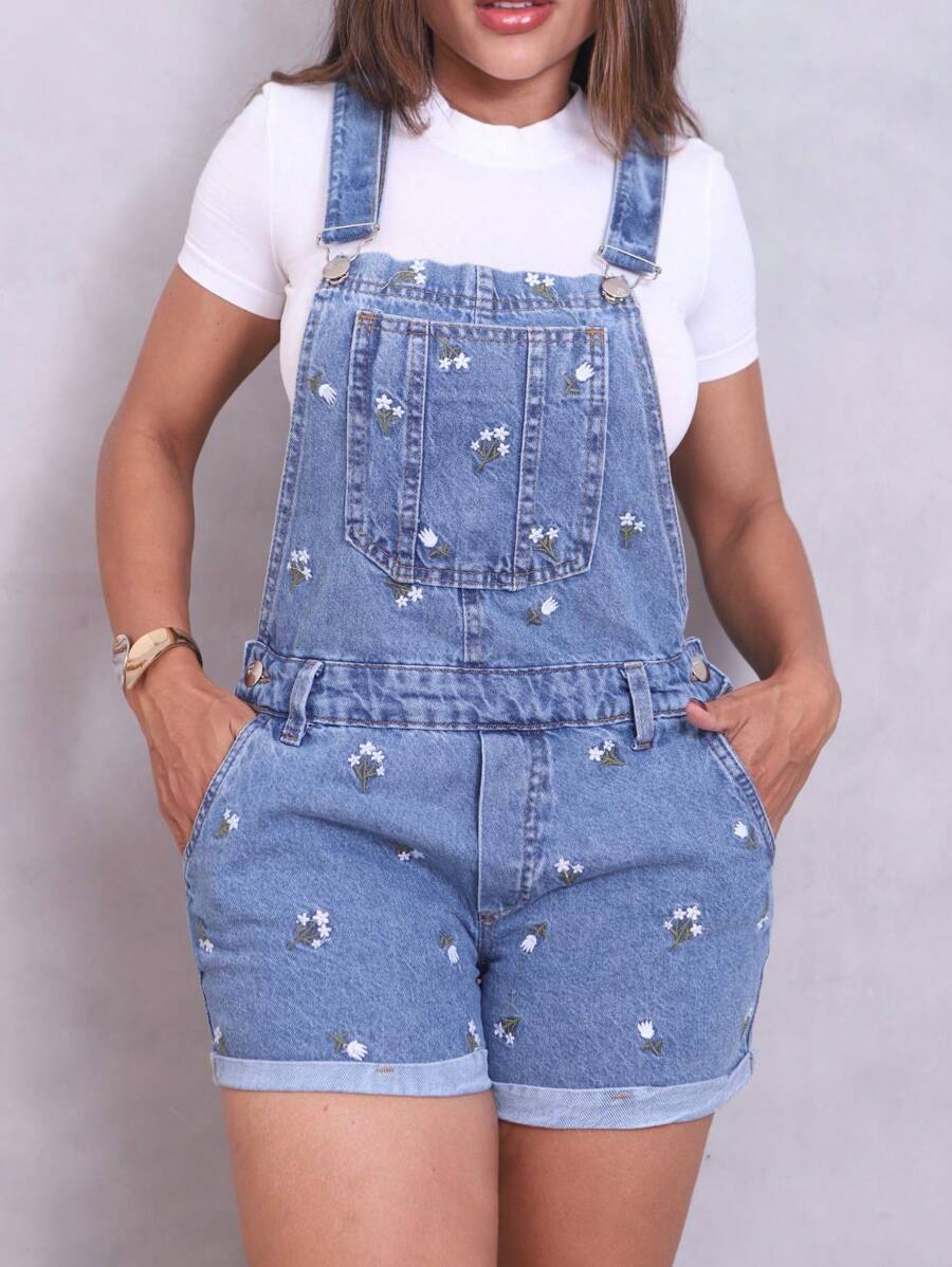 Overalls - 中等水洗藍 - 查看 1