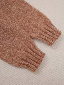 Plus Size Casual Loose High Collar Drawstring Knit Pullover, For Winter