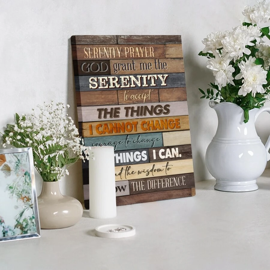 1 Pc Serenity Prayer Wall Art Framed Serenity Prayer Wall Art Canvas, Christian Wall Art Inspirational Wall Art Canvas For Living Room Bedroom - 彩色 - 查看 1
