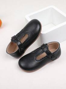 Girls' Casual Leather Flats 2024 Spring/Autumn New Pastoral Style Princess Soft Bottom Baby Toddler Loafers - Black - View 10