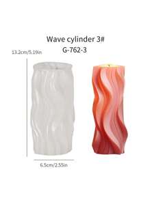 1pc Wavy Cylinder Silicone Candle Mold - DIY Mold, Convenient For Candle Making