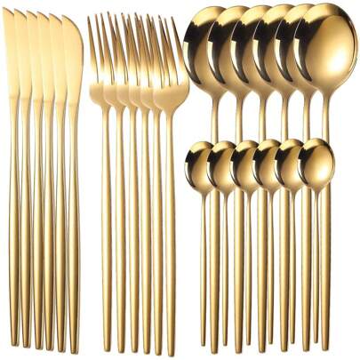 Juego de Cubiertos Navidad Regalo de Navidad Un buen regalo de 24/30 Piezas, Juego de Acero 316 Inoxidable para 24, Incluye Cuchillos, Tenedores, Cucharas, Utensilios de Cocina, Vajilla para el Hogar, Restaurante, Apto para Lavavajillas