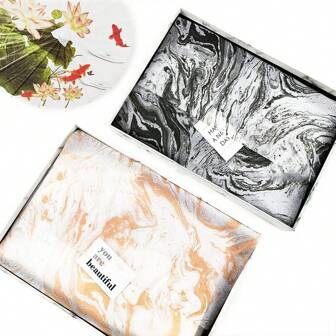 10ชิ้น/ถุง กระดาษทิชชูลายหินอ่อนย้อนยุค กระดาษบรรจุ สำหรับเสื้อผ้า กล่องรองเท้า ซองของขวัญ