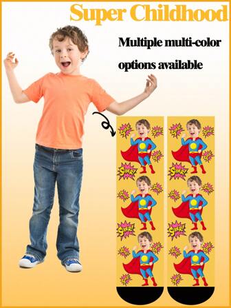 زوج من الجوارب المخصصة للأطفال من عمر 1-16 سنة، جوارب محبوبة بتصميم الأبطال الخارقين، فكرة هدية مدرسية شتوية، أفكار هدية عيد الحب، لصبي أو فتاة