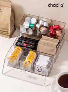 choxila 1 pièce Boîte de rangement pour capsules de café pour café-shop ou salon de thé au lait, accessoires de café filtre, boîte de rangement pour mélangeur à café, cubique, organisateur de sachets de thé, boîte de rangement pour couverts de fête, retour à l'école
