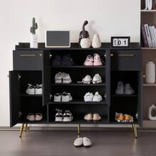 Moderner hochwertiger Schuhschrank, Kombinationsschuhregal mit Schubladen und Schränken, geeignet für Flure und Eingangshallen