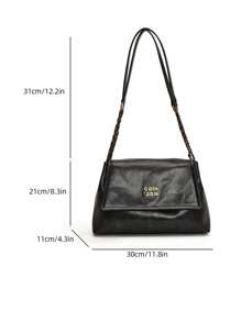 Große Kapazität Kettentasche Damen Herbst und Winter 2024 Neu Lässig Pendler Schulter Achseltasche Vielseitige Shopper Tasche - Schwarz - Übersicht 2