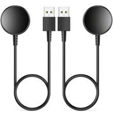 2 Bộ sạc không dây từ tính USB tương thích với Samsung Galaxy Watch 7/6/6 Classic/5/5 Pro/4/4 Classic/3/Active Ultra/FE - màu đen - Xem 1