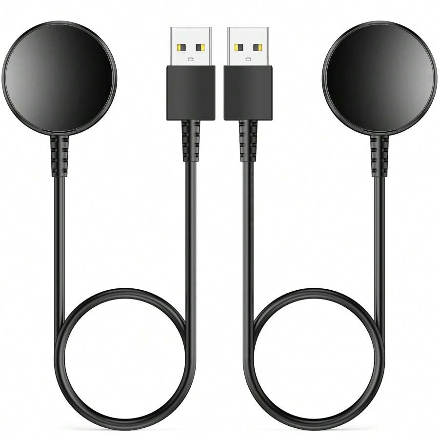 2 Bộ sạc không dây từ tính USB tương thích với Samsung Galaxy Watch 7/6/6 Classic/5/5 Pro/4/4 Classic/3/Active Ultra/FE - màu đen - Xem 1