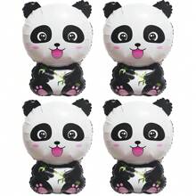 Zestaw 4/5/6/7 sztuk balonów foliowych Panda i Gwiazda, odpowiednie na przyjęcie urodzinowe, dekoracje o tematyce zwierzęcej