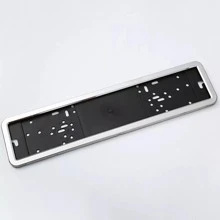 NetHong 1/2x Number Plate Holder Surround Stainless Steel Frame ABS Backing Universal UK - Black - View 10