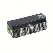 1pc Sparkling Crystal Coin Storage Box, Car Decor Coin Container, Decorative Storage Box, Gift