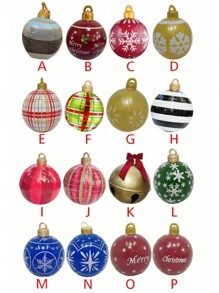 1 Pc 60cm Giant Inflatable Christmas Decoration Ball Ornament - Weather-Resistant PVC Material, Uncharged, No Electricity Required, Perfect For Outdoor Holiday Yard Lawn Porch Easter Decoration,Christmas - 1pc - View 4