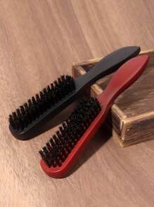 胡须造型刷，耐用、便携，符合人体工程学的弧形设计，适用于拉直和促进胡须生长，返校、旅行度假必备品，女士发饰