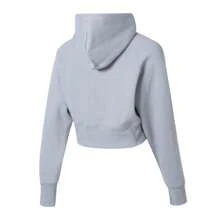 Puma CLASSICS+ Relaxed Cropped Sweatshirt Women's Sportswear Running Fitness Training Tops Fashion Hooded Casual Pullover 626044-63 - Light Grey - View 2