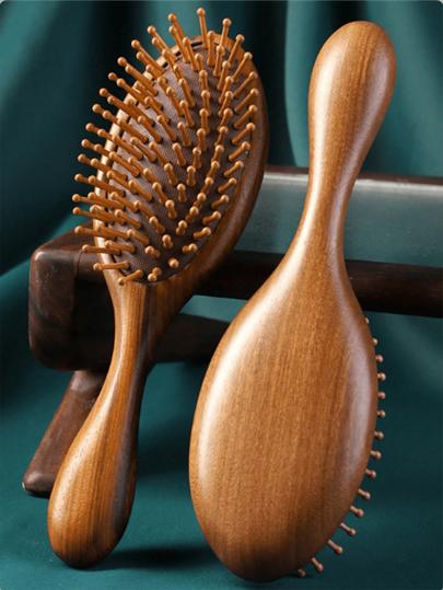 حاولة زغب نعناع مهوي هوائي 1 قطعة ، مشط خشبي مقاوم للكهرباء الساكنة لحل تشابك الشعر ، تنشيط فروة الرأس ، نمو الشعر وتكثيفه ، العناية بالجسم للسفر والخارج والرياضة والمكتب والمدرسة