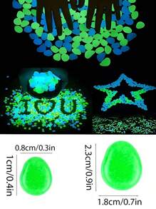 10pcs/50pcs/200pcs/500pcs/1000pcs Colorful Luminous Pebble Stones, Aquarium Decor, Glow-In-The-Dark Artificial Glowstone, Landscape Decoration, Garden Path, Aquarium Gravel (Random Color Shipped)