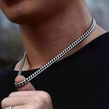 Collana in acciaio inossidabile, catena unisex stile hip hop, collane da collo, regalo di Natale, Capodanno, San Valentino e altre festività