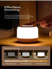 USB Rechargeable Mini Touch Night Light - Adjustable Brightness LED Bedside Lamp With 3 Color Options, Perfect For Reading & Home Decor