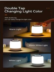 USB Rechargeable Mini Touch Night Light - Adjustable Brightness LED Bedside Lamp With 3 Color Options, Perfect For Reading & Home Decor