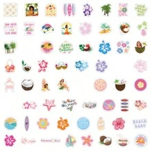 62 adesivos estéticos de verão com tema de coco, adesivo de grafite de desenho animado, decalque para laptop e garrafas de água, presentes perfeitos para meninas e adolescentes, adesivos fofos (menina coco), material escolar, volta às aulas